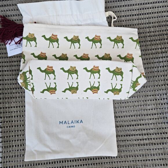 Malaika Cairo Camel Toiletry Make Up Bag - Picture 2 of 6